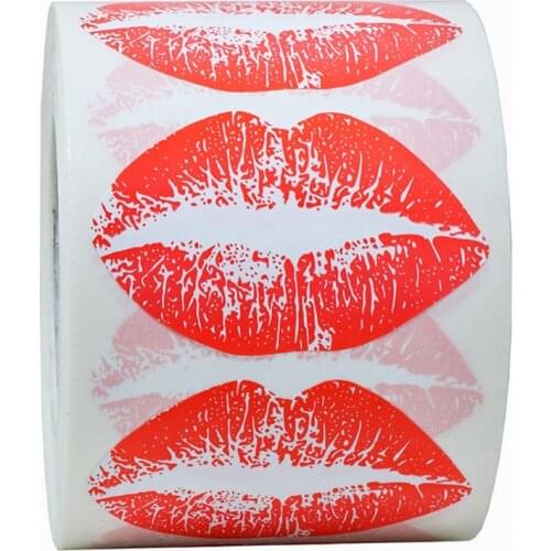 500pc Red Lips Kiss Love Stickers Seal Label Baking DIY Packing Flower Gift Wrapping Seal-Sticker Scrapbooking Love Letter Decor