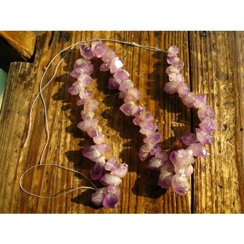60pcs/string natural amethyst quartz crystal gemstone point healing original