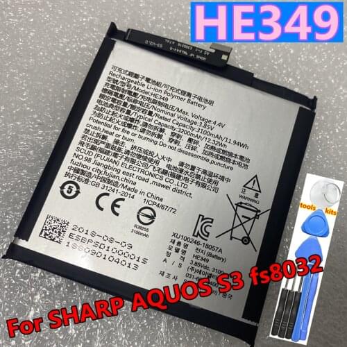 3.85V 3200mAh HE349 High Quality Battery For SHARP AQUOS S3 FS8032 Mobile Phone Batteries