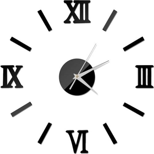 3D DIY Acrylic Mirror Clock Watch Wall Clocks Stickers Home Decoration Living Room Large Quartz Needle Wall Clock Decals