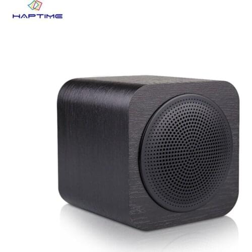Haptime Wireless Wooden Speaker Altavoz Caixa De Som Portable Wireless Bluetooth Speaker Wooden Square Subwoofer for Phone PC