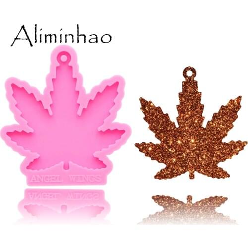 DY0155 Shiny Maple leaf Leaves Silicone Molds For DIY Truck key ring epoxy resin Mold Craft custom keychain