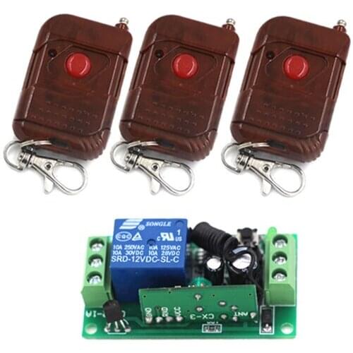 DC12V 1CH 10A Remote Control Light Switch Relay Output Radio Receiver Module and Wooden Transmitter Free Shipping SKU: 5260