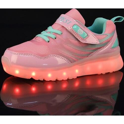 Kids Led luminous Shoes For Boys girls Light Up Sneaker kids 7 Colors USB charge Glowing children sneakers with light