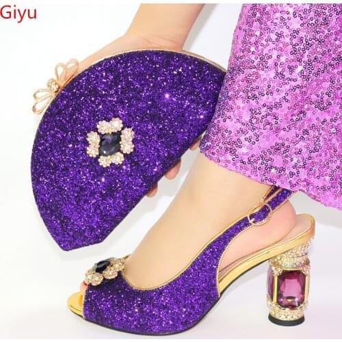Doershow beautiful new Italian Shoe with Matching Bags African Shoe and Bag Set for Party In Women Italian Shoe with Bag!HFY1-10