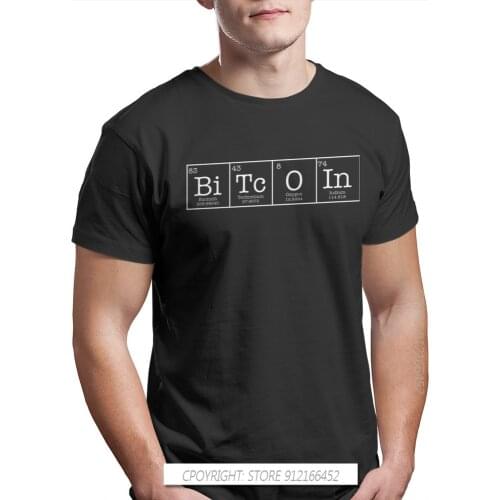 Periodic Table Cryptocurrency Bitcoin Sign Art Satoshi Nakamoto T Shirt O-Neck Pure Cotton Graphic TShirt Men Streetwear