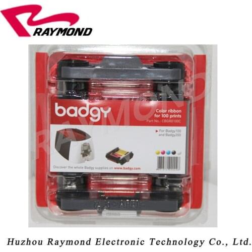 Customized order ) Evolis Badgy200 Printer 5pcs YMCKO Color Ribbons and 2pcs Black Monochrome Ribbons