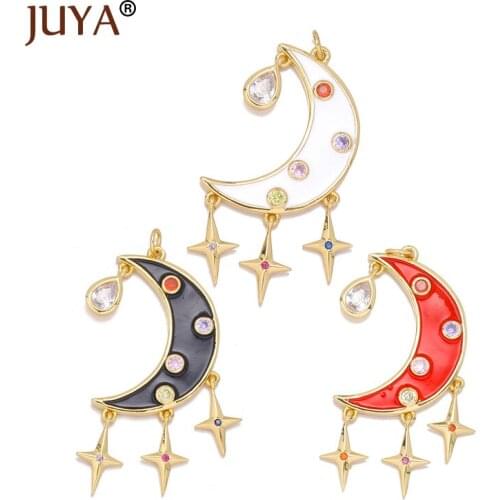 JUYA Fashion Necklace Pendants Charms Moon Star Charm for Women Necklace Earring Made DIY Jewelry Making Hand Made Accessories