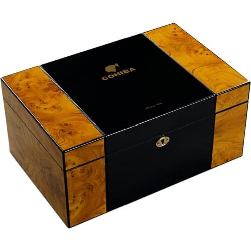 CIGARLOONG Cigar Box Wooden Cigar Display box humidor for cigars With handle cigar humidifier HH-4002