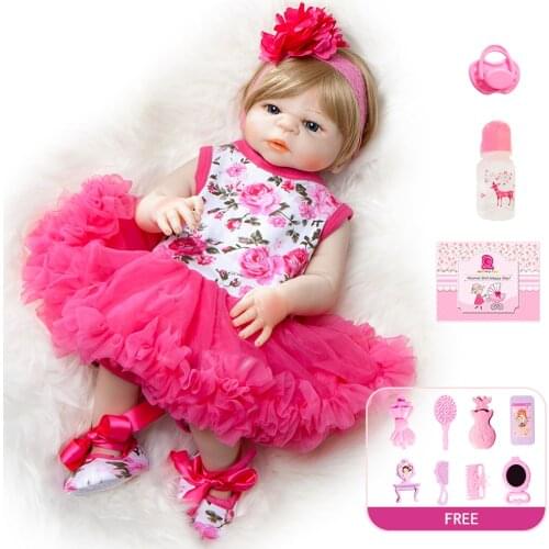 48CM Reborn Toddle Doll 18inch Full Body Silicone Baby Smoot Toy Doll Soft Silicone Vinyl Body Realistic Toys for Children