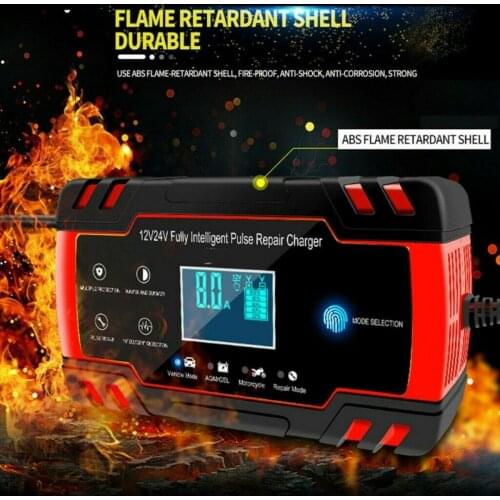 Mayitr 1pc 12V 24V Touch Screen LCD Pulse Repair Smart Battery Charger Car Motorcycle AU Plug Tool Parts