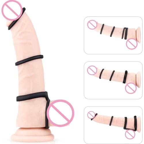 Man Lock Ejaculation Penis Rings Harder Delaying Ejaculation Cock Rings Penis Erection Enlargement Sex Toys for Male Sex Rings