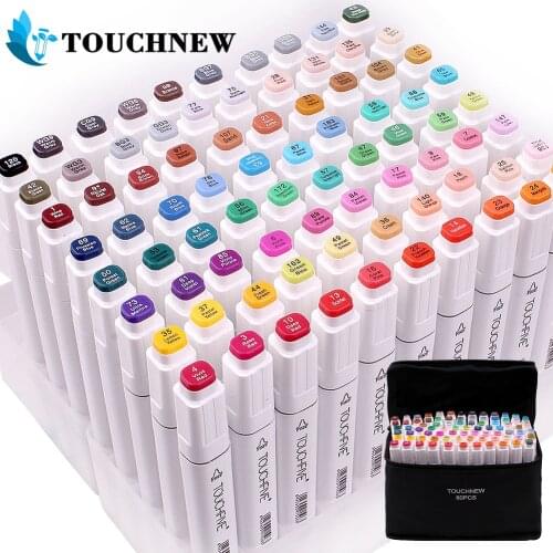Alcohol Based Markers Touchfive for Drawing Sketch Marker Pen Set Dual tip 10/30/40/60/80/168 Colors Art Marker for School