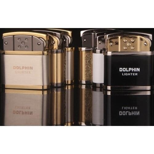 Refillable Inflatable Retro Style Fine Grinding Wheel Open Flame Lighter Exquisite Appearance of Metal Smoking Accessories