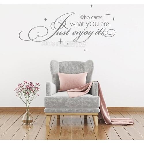 Who Cares What You Are...Wall Sticker Quote Vinyl Bedroom Decal Art Font Wall Tattoo Decor Wall Decals Removable Teen Room LC133