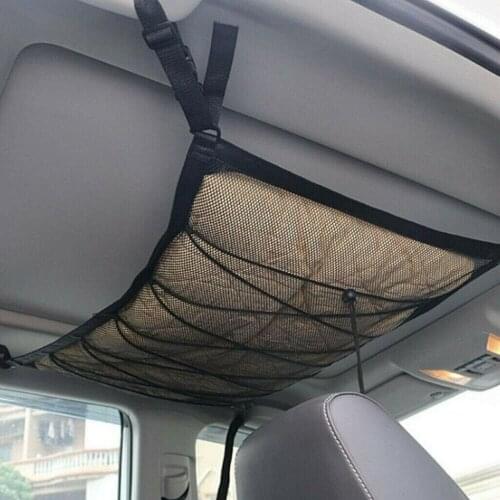Portable Car Ceiling Storage Net Pocket Roof Interior Cargo Net Bag Car Trunk Storage Pouch Sundries Storage Organizer