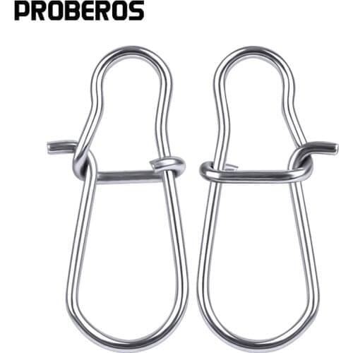 PROBEROS 1000pcs Fishing Connector NiceFastlock Snap Swivel Safety Snap 12mm-33.5mm Swivel Snap 0#-8# Fishing Swivels