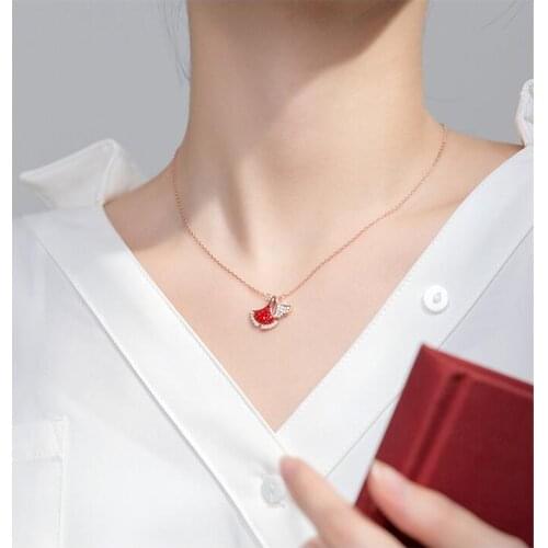 Simple Flower Necklace 925 Sterling Silver Pendants Necklaces Chain with Cubic Zirconia