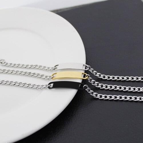 Titanium Steel Blank Bracelets Delicate Simple Gun Black Gold Women Bangle Exquisite Jewelry For Customized