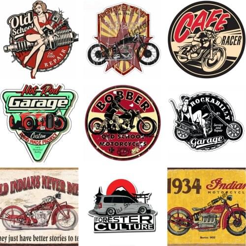 Retro Aufkleber Bobber Old School Motorcycles Sticker Race Retro Vintage Scratch-Proof Exterior Decoration KK Material KK12*12cm