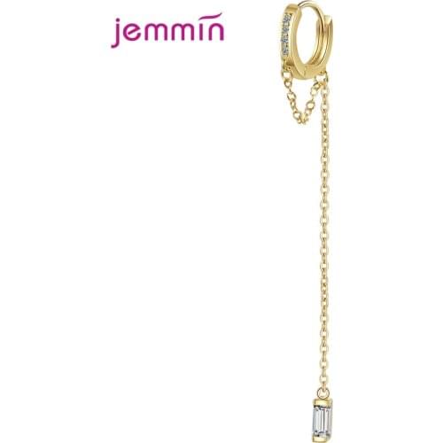 Round 925 Sterling Silver Zircon Long Tassel Chain Dangle Drop Earrings For Women Fashion Jewelry Wedding Oorbellen