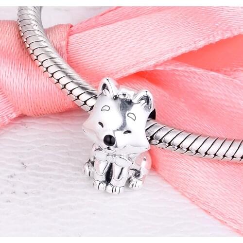 Charms fits for Bracelets Necklaces 100% 925 Sterling Silver Jewelry Japanese Akita Inu Dog Beads Free Shipping