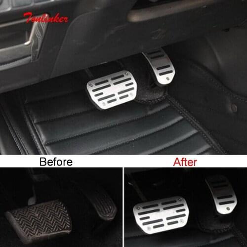 Tonlinker Interior Gas/brake Cover stickers For TOYOTA Corolla Altis 2014-18 Car Styling 2 PCS Aluminum Cover stickers