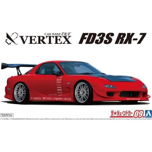 Assembled Car Model 1/24 Vertex FD3S RX-7`99 05839 DIY Plastic Kit Building Car Model