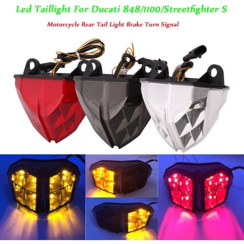 Motorcycle Refit Rear Brake Turn Signal For Ducati 848/1100/Streetfighter S Led Taillight Set Silp on
