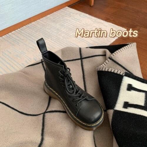 Botas de mujer Punk Style Autumn Winter Boots Womens Soft Leather Shoes Black Botas Wedges Female Lace Up Platforms Women Botas