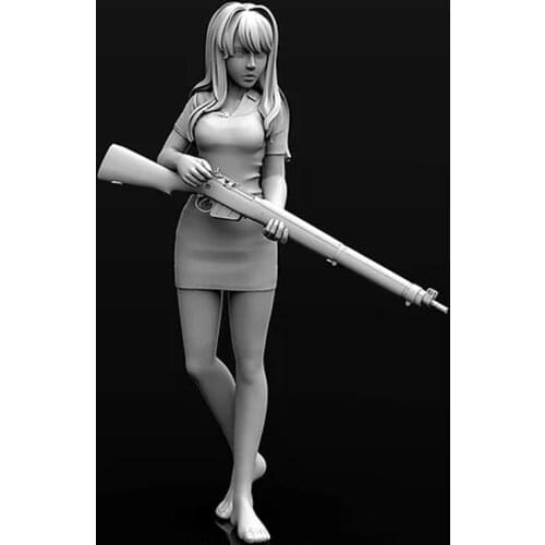 1/24 Resin Figure Building Kit Girl Shooter