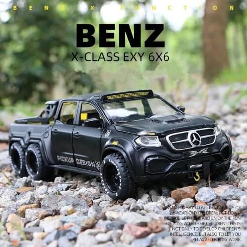 Simulation alloy car model XClass pickup 1 / 28 metal toy car acousto-optic pull back model toy exy 6x6 boy light Toy