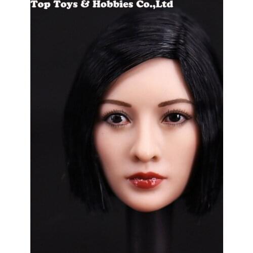 1/6 Scale Asian Female Head Sculpt Short Black Hair Headplay Model For 12" Body Figures