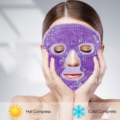 1PC Cold Gel Face Mask Ice Compress Blue Full Face Mask For Migraines,Headache,Sinus Pain,Puffy Eyes,Dark Circles,Skin Care Tool