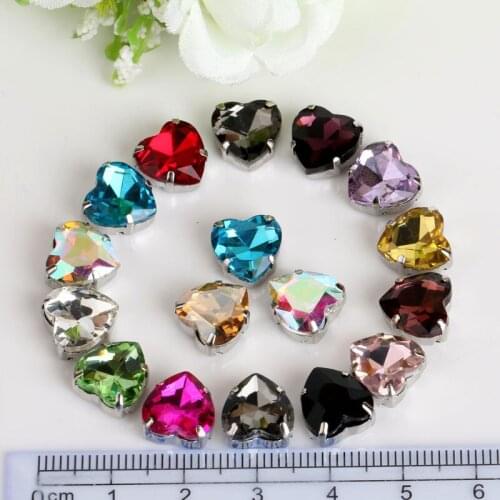 18mm 50PCS/ lot mixed color HotFix good quality diamond crystal heart shape crystal rhinestone flatback for DIY accessory