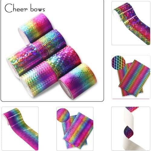 2Y/lot 3"75mm New Laser Ribbon Fashion Popular Mirror Ribbon DIY Handmade Materials Wedding Party Decoration DIY Hairbows Access