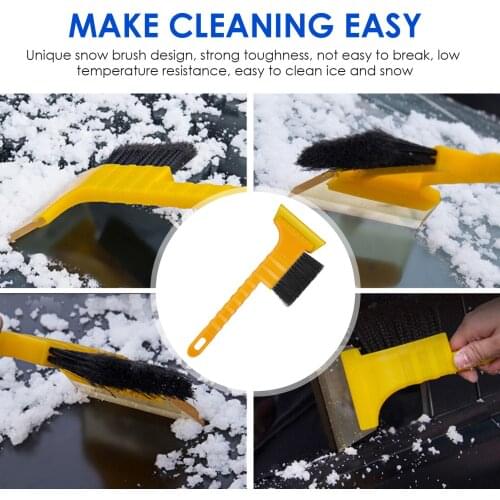 2 In 1 Ice Scraper Flexible Sturdy Durable Snow Brush ABS Plastic Auto Windshield Cleaner Kit Suitable For Cars Truck Van