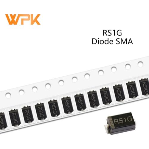 50Pcs SMD Recovery Rectifier Diode DO-214AC RS1K RS1J RS1B RS1M RS1G RS2M RS1D RS1A 1A 50V 100V 200V 400V 600V 800V 1000V SMA