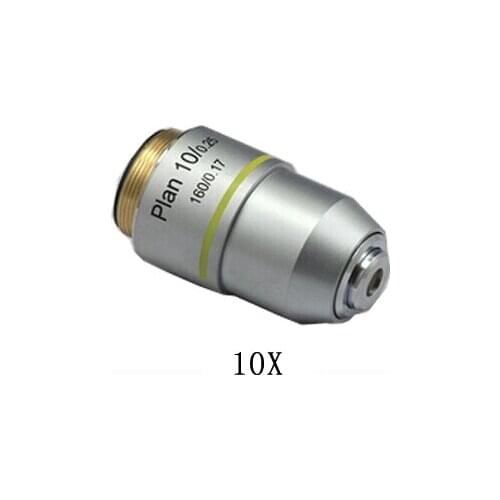 10X L=195 Plan Achromatic Biological Microscope Objective Lens Laboratory Biomicroscopy Accessories 20.2mm for Medical Science