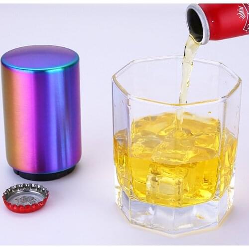 Automatic Beer Bottle Opener,Magnet Beer Opener,Stainless Steel Push Down Opener Wine Beer Soda Cap Opener Kitchen Accessories