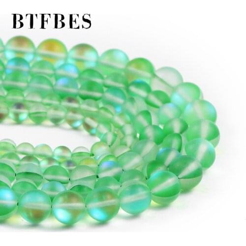 BTFBES Natural Stone Beads Frosted Matte Green Labradorite Loose Beads For Jewelry Making DIY Bracelet Accessories 15'' 6/8/10mm