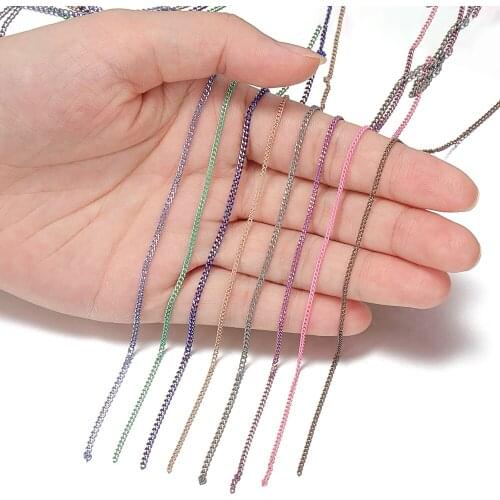 5meters/lot 3x2mm Colorful Necklace Bracelet Chain Brass Bulk Chians Acessories for Jewelry Making Components DIY Metal Chain