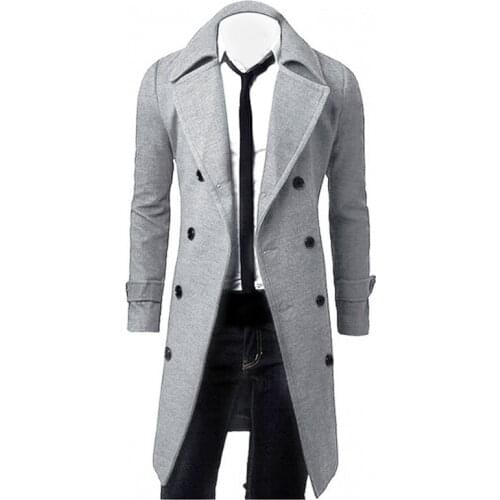 CLASSDIM Men's Long Trench Coats