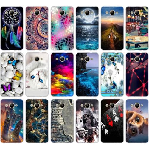 For Huawei Y3 2017 Case Animal Flower Painting Soft TPU Silicon Phone Protective Back Cover For Huawei Y3 2017 CRO-L22 Fundas