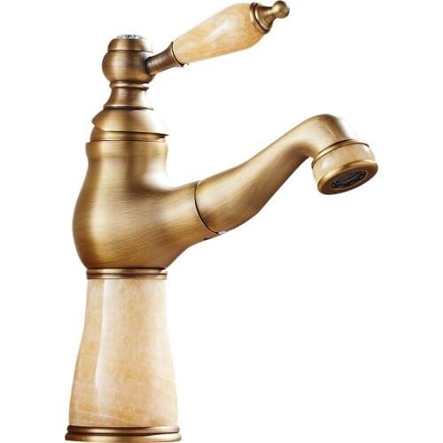 European Full Copper Basin Take Pull Type Water Tap Hot And Cold Water Tap On The Stage Basin Toilet Flexible Water Tap