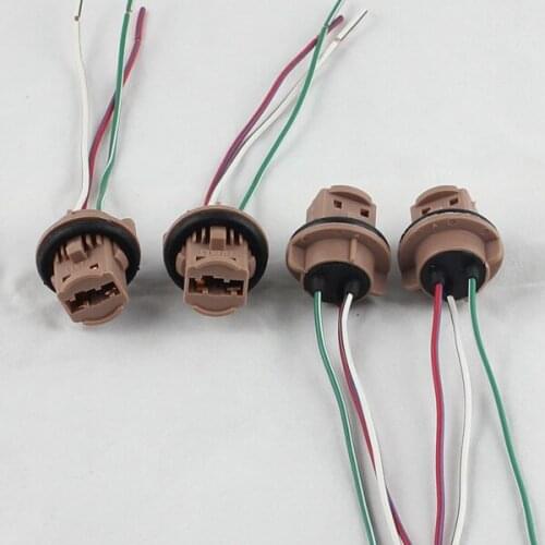 FSYLX 50PCS T20 7443 LED Socket adapter holder Brake Turn Signal Light Harness Wire LED Pig Tail Plug 7443 led Connector