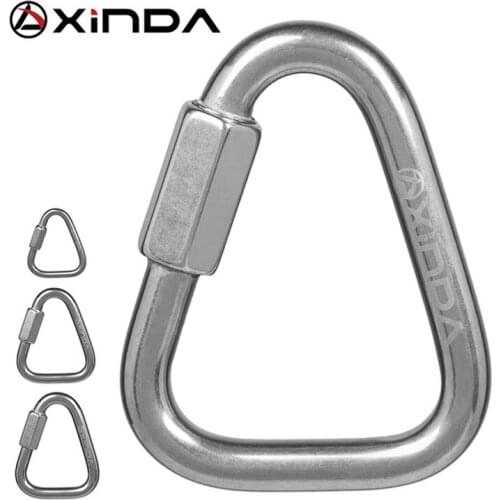 Triangle Shape Mountain Rock Climbing Stainless Steel Screw Lock Carabiner