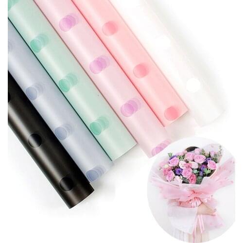 Korean Translucent Flower Wrapping Paper Waterproof Bouquet Gift Packaging Printed Film Material Home Decoration 60*60cm 20pcs
