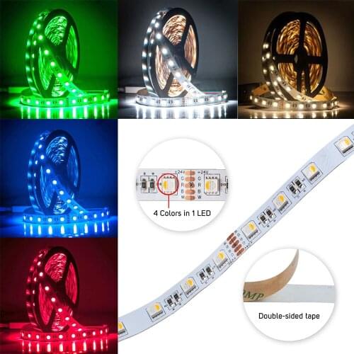 16.4ft 5M 5050 RGBW RGBWW 4 in 1 RGB+Warm Whtie strip Mixed Color 60leds/m IP30 IP65 IP67 300LEDs Ribbon Lamps Multi-colored LED