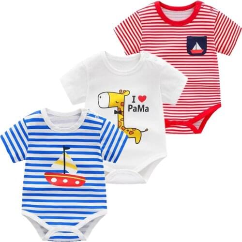 Summer 2018 baby bodysuit striped Short Sleeve twins baby girl summer clothes cotton Body For Newborn Babys boy Vestido Infantil